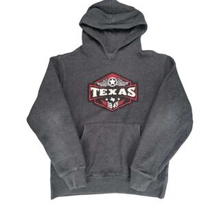 Texas 1845 Graphic Hoodie Sweatshirt Pullover‎ Men's Medium Gray